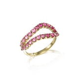ombre pink sapphire ring prong set stones