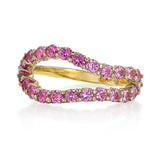 adama ombre pink sapphire open split band ring gradient pink sapphires gold