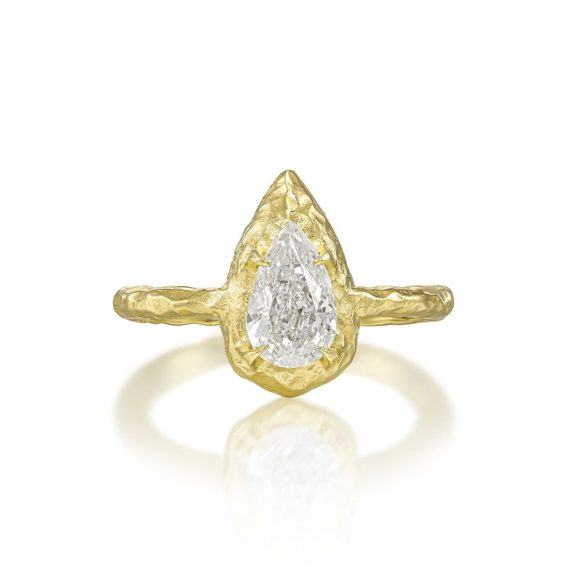 North-South Pear-Cut Engagement Ring