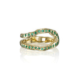 Adama Emerald Open Split Band Ring in 14K Gold