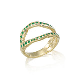 Adama Emerald Open Split Band Ring in 14K Gold