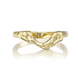 tess organic textured gold ring with sculptural curve