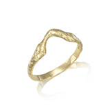 curved organic gold band designed for stacking