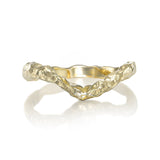 hand carved organic textured ring in 14k gold