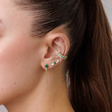 Rainfall Stud - Diamonds & Emerald