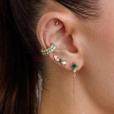 Rainfall Stud - Diamonds & Emerald