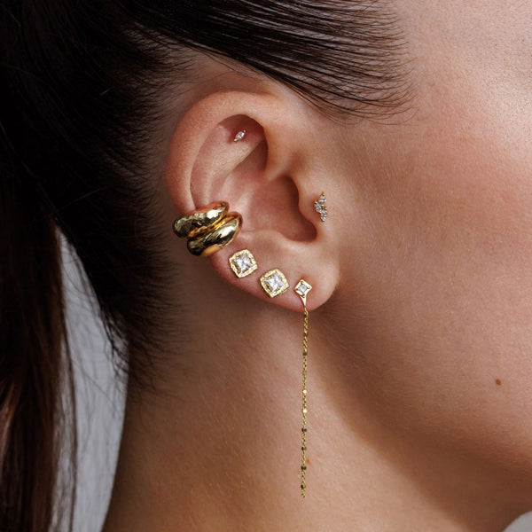 Princess Long Ball Diamond Earring