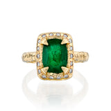 Cushion Ring- Emerald