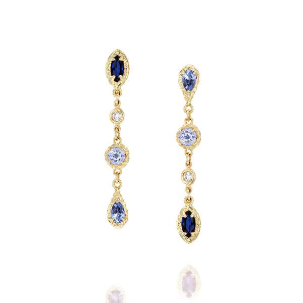 Dia Earrings - Blue Sapphire & Diamond