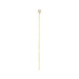 Long ball chain pear stud- White topaz