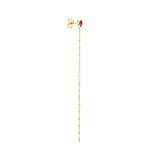 Long ball chain pear stud- Ruby