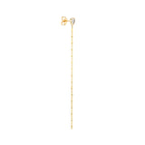 Long ball chain pear stud- White topaz