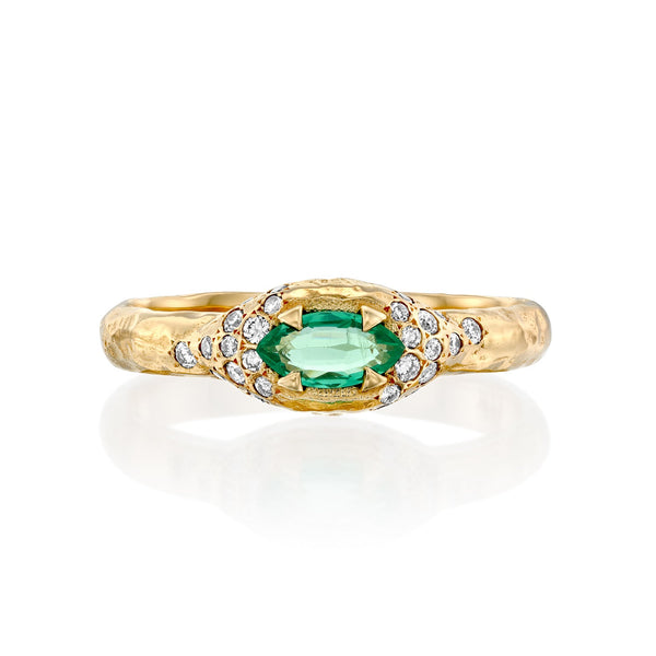 Mystic eden marquise & diamonds Ring- Emerald