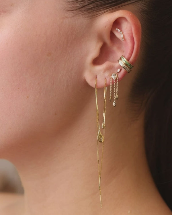 Halo Ear Cuff - Emeralds