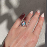 Fancy Pear Cut Moonstone Engagement Ring