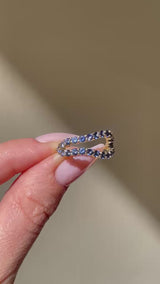 Adama Ombré Blue Sapphire Infinity Open Split Band Ring in 14K Gold