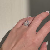 Eden Moonstone and Diamond Halo Ring in 14K Gold
