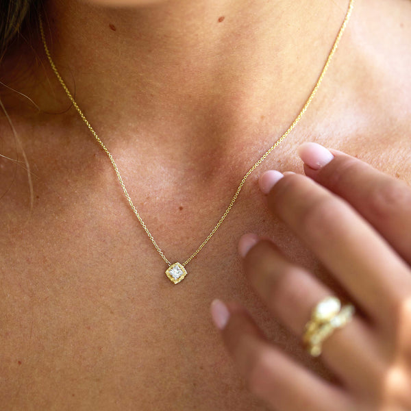 Princess Cut Diamond Necklace