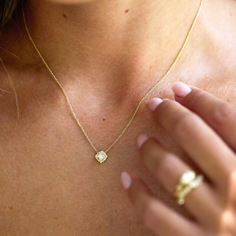 Princess Cut Diamond Necklace