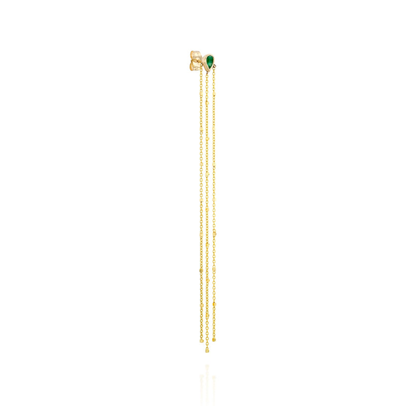 Long Ball Trio Earring- Emerald