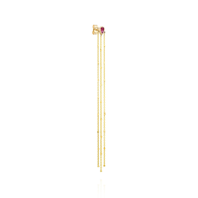 Long Ball Trio Earring- Ruby