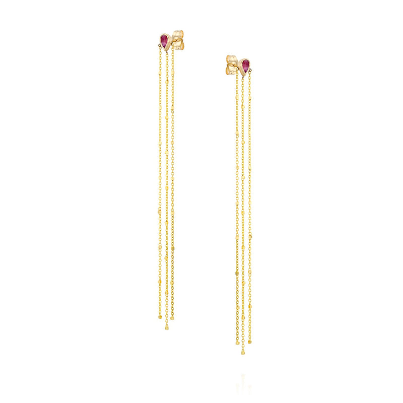 Long Ball Trio Earring- Ruby