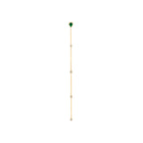 Tyra emerald and diamond chain earring in 14K gold with delicate gold chain