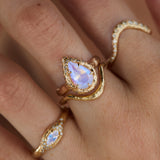 Mystic eden marquise & diamonds Ring- Moonstone