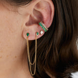 Infinity Ear Cuff-Emeralds