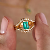 Lainey Ring- Emerald & Diamonds