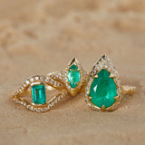 Mystic whisper Ring- Emerald and Diamonds