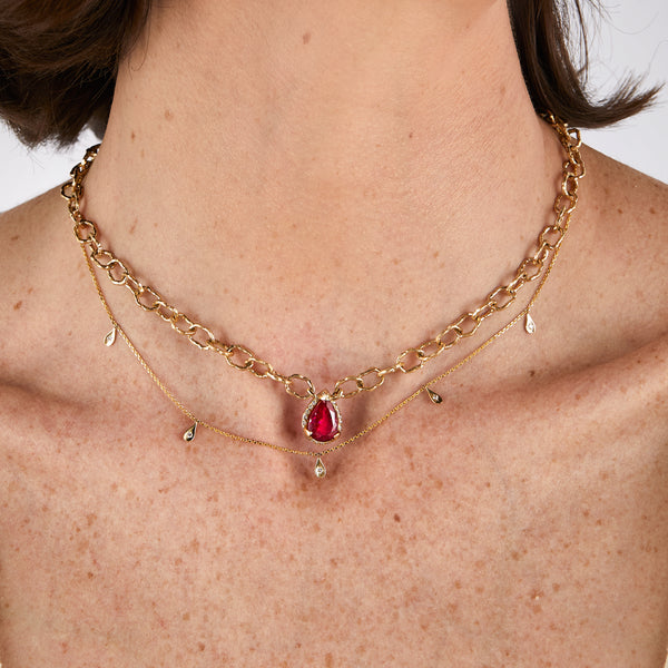 Mini Sahara Necklace- Pink Tourmaline And Diamonds