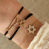 Macramé Star David Bracelet - 14K Gold