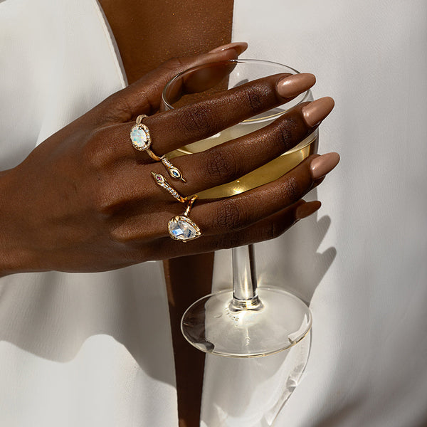 Lovers Crane Ring & diamonds - Danielle Gerber Freedom Jewelry