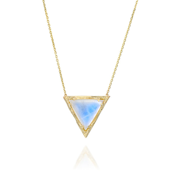 Mystic Triangle pendant - moonstone - Danielle Gerber Freedom Jewelry