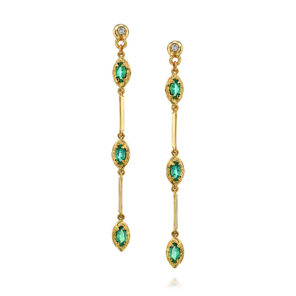 Hera earrings - emerald - Danielle Gerber Freedom Jewelry