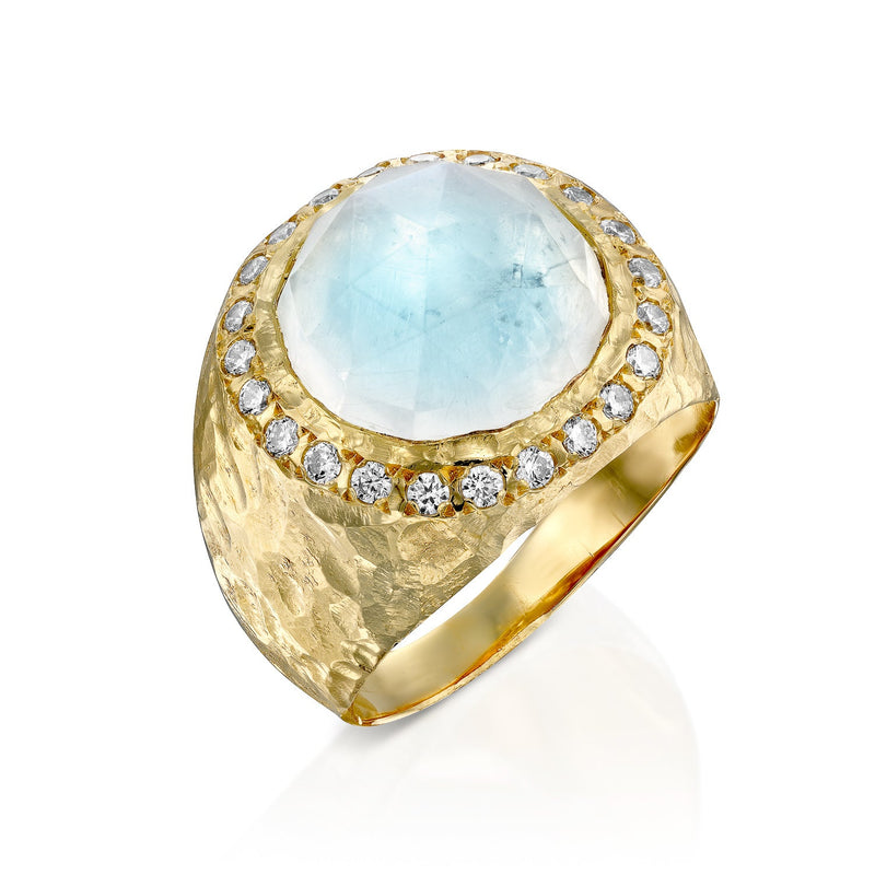 Theia Ring -  Moonstone & Diamonds - Danielle Gerber Freedom Jewelry