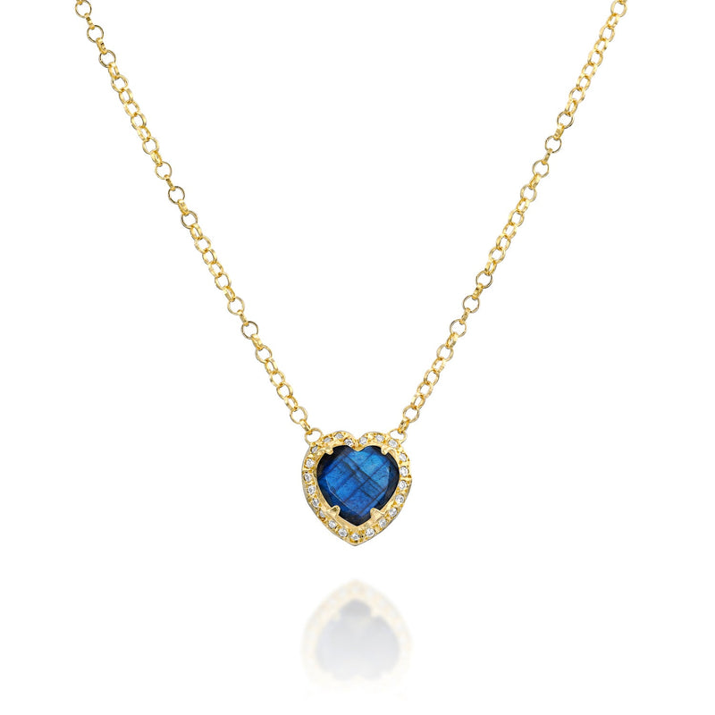 Baby Inanna Necklace - Labradorite & Diamonds - Danielle Gerber Freedom Jewelry