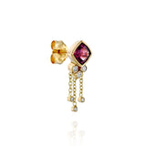 Dharamkot Earring & Rhodolite - one of a kind - Danielle Gerber Freedom Jewelry