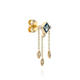 Dharamsala Earring & London Topaz  - one of a kind