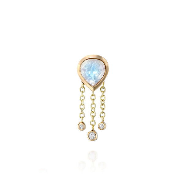 Bhagsu Earring & Moonstone  - one of a kind - Danielle Gerber Freedom Jewelry