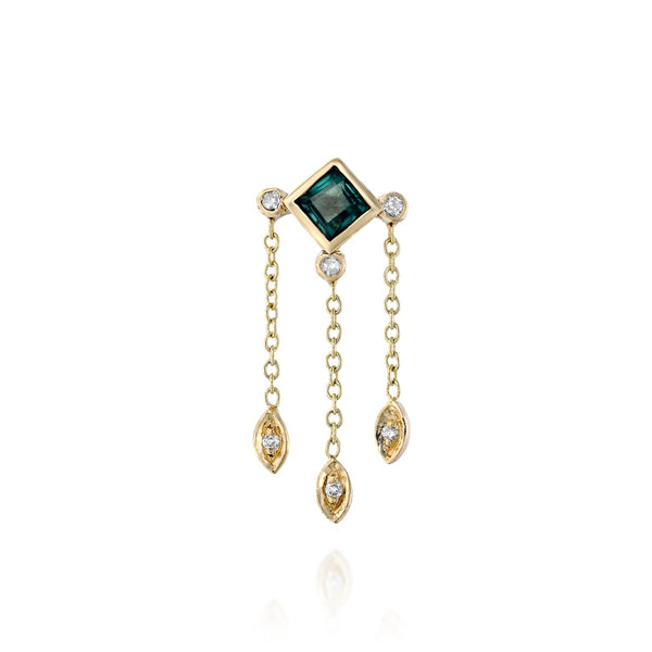 Dharamsala Earring & Lagoon Tourmaline  - one of a kind - Danielle Gerber Freedom Jewelry