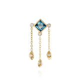 Dharamsala Earring & London Topaz  - one of a kind