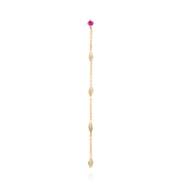 Martini Earring- Ruby