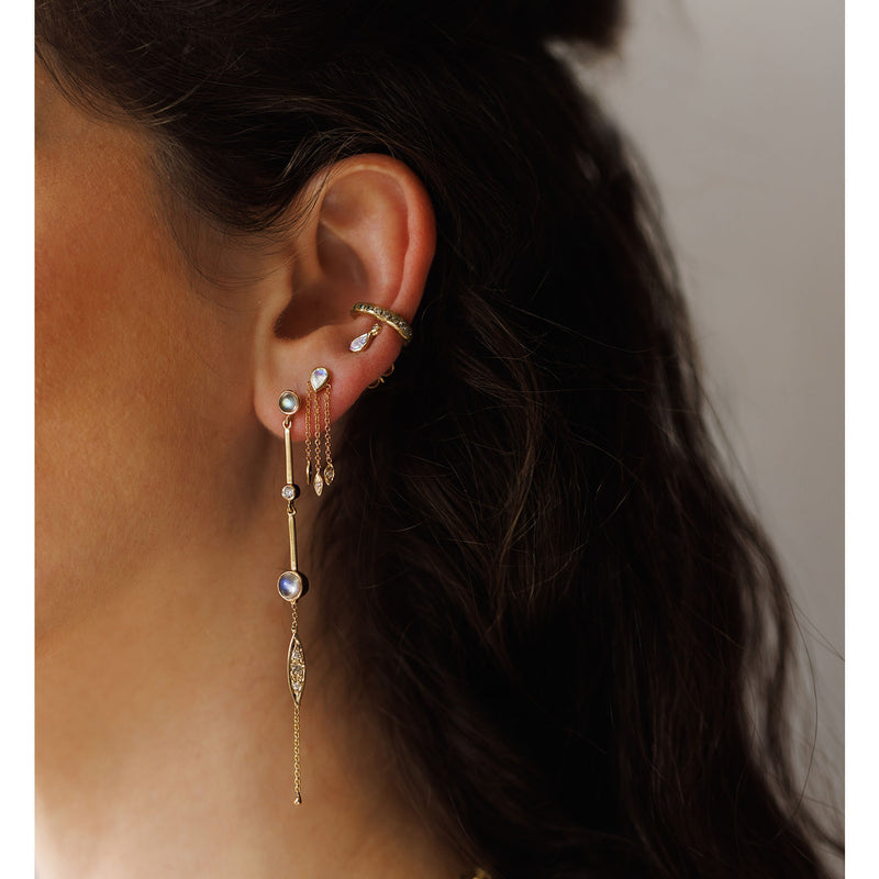 Jolene earring - Moonstone & diamond