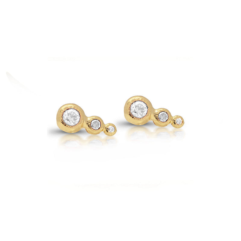 Three Stars Studs - Diamonds - Danielle Gerber Freedom Jewelry