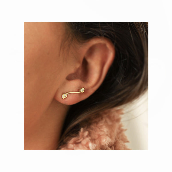 Wave ear climber - 14K Gold - Danielle Gerber Freedom Jewelry