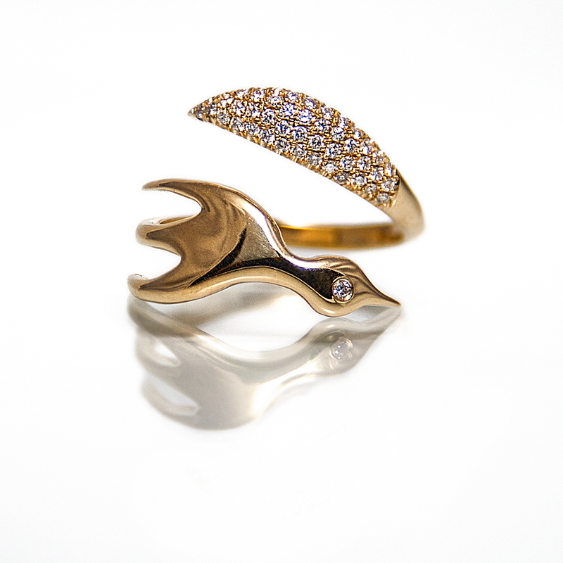 Phoenix Ring & Pave diamonds - Danielle Gerber Freedom Jewelry