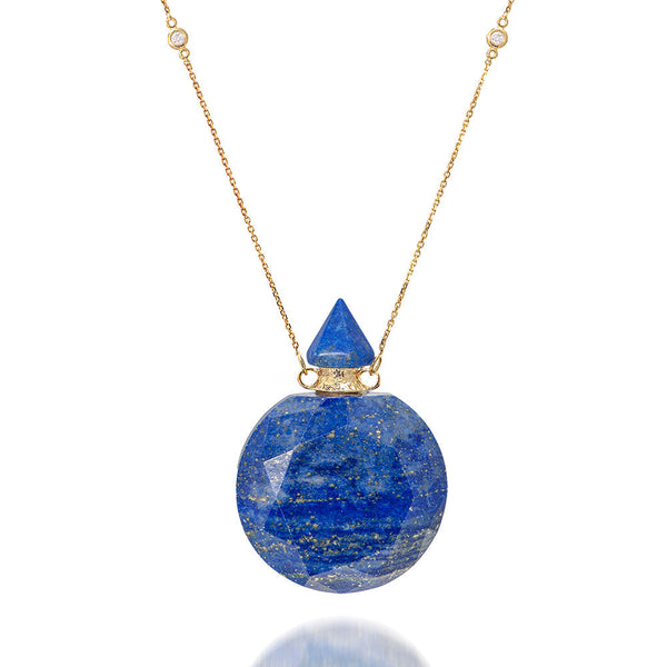 potion in a bottle - Faceted  Lapis 14K GOLD - Danielle Gerber Freedom Jewelry