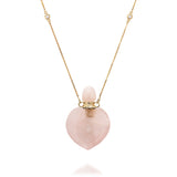 potion bottle - Heart Rose Quartz -14K GOLD - Danielle Gerber Freedom Jewelry